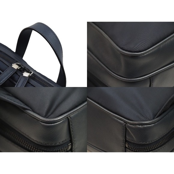 Prada Rucksack Logo Leather Navy Silver - Picture 6 of 8